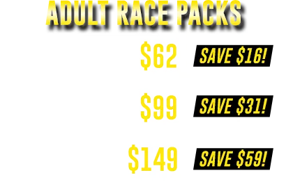 a graphic showing the cost of various race packs at overdrive