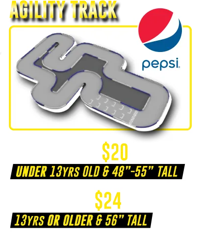 A graphic showing the cost to race on the Pepsi track