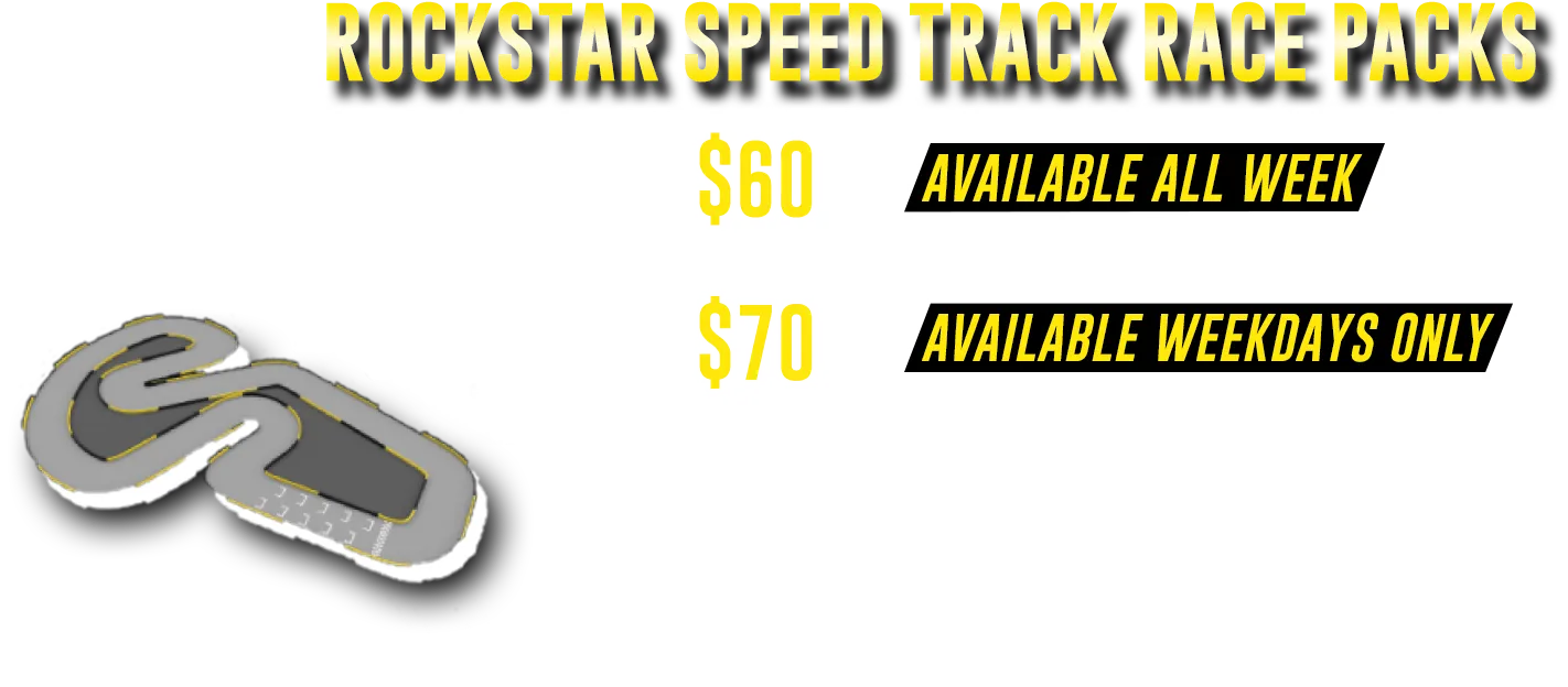 Cost of race packs for the upstairs kart track at Overdrive Raceway