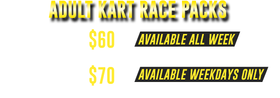 Adult Kart Race Pack Prices