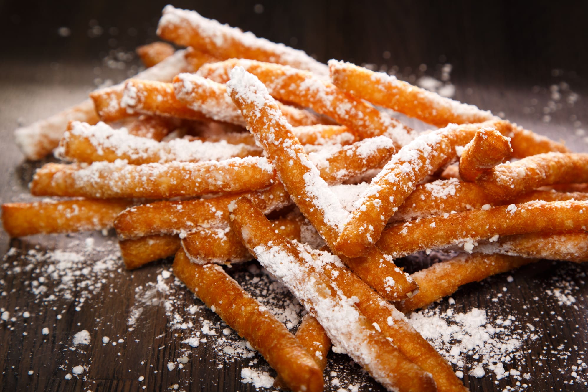 funnel fries with powdered sugar